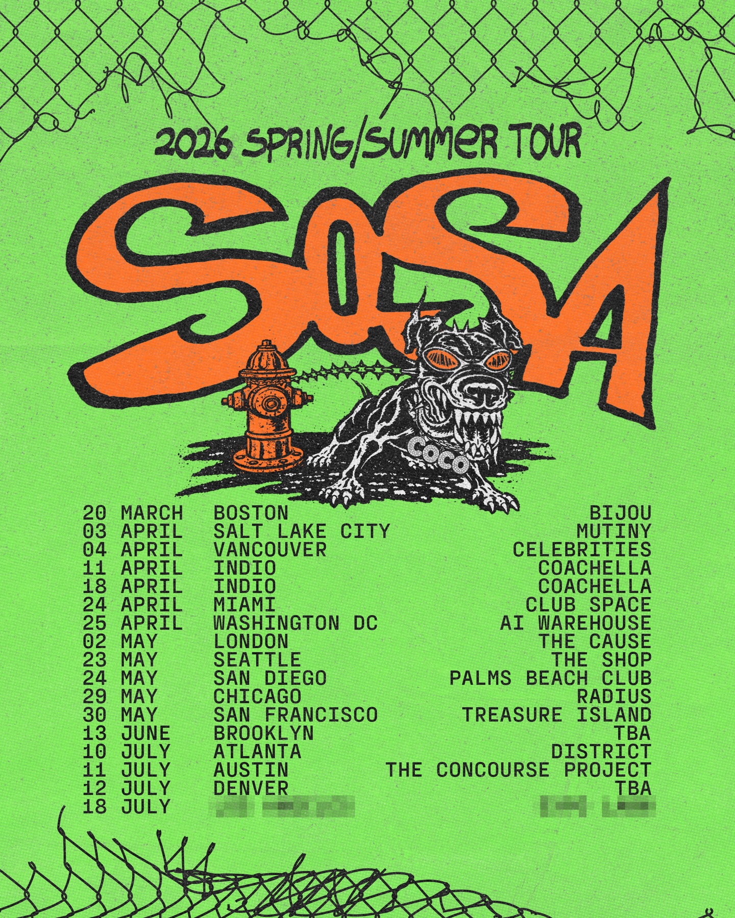 Sosa Tour Poster 2026